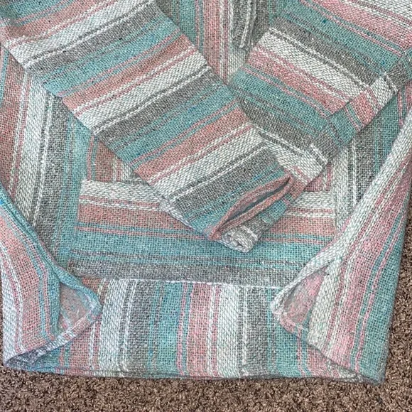 Mexican Woven multicolor sweater Gray Pink White